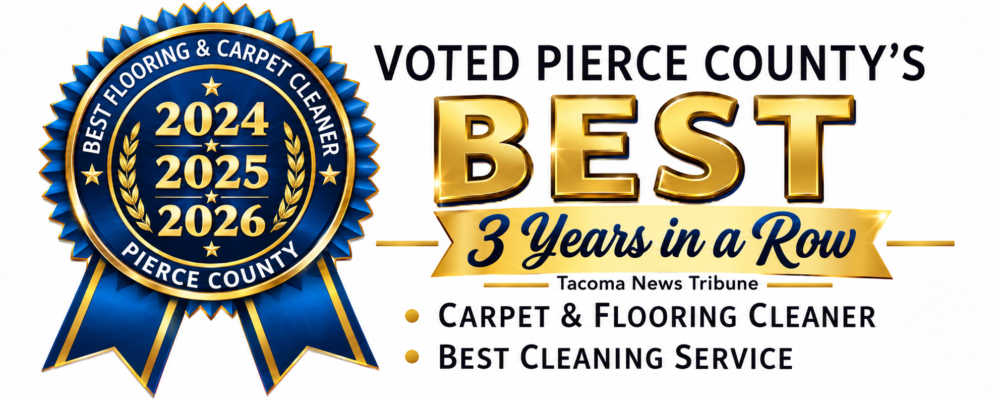 Voted Best Carpet Cleaning Service Pierce County in Tacoma Tribune's 